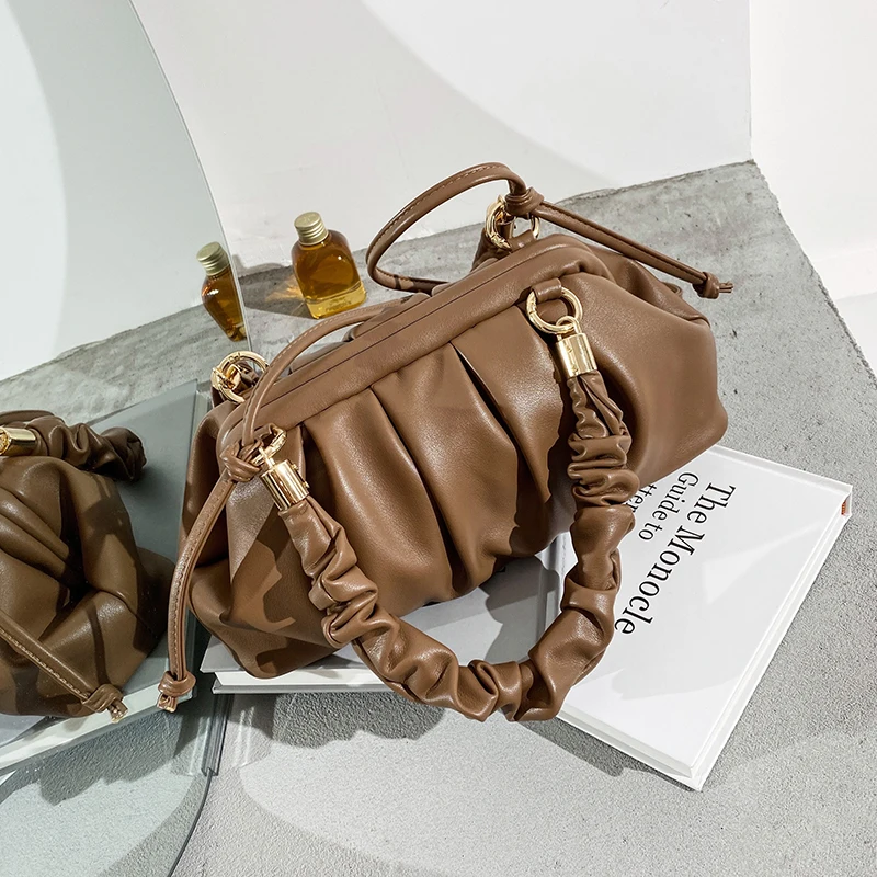 

с доставкой Designer Bags Folds PU Leather Crossbody Bags Women 2020 Shoulder Handbags Winter Branded Women's Trending Hand Bag